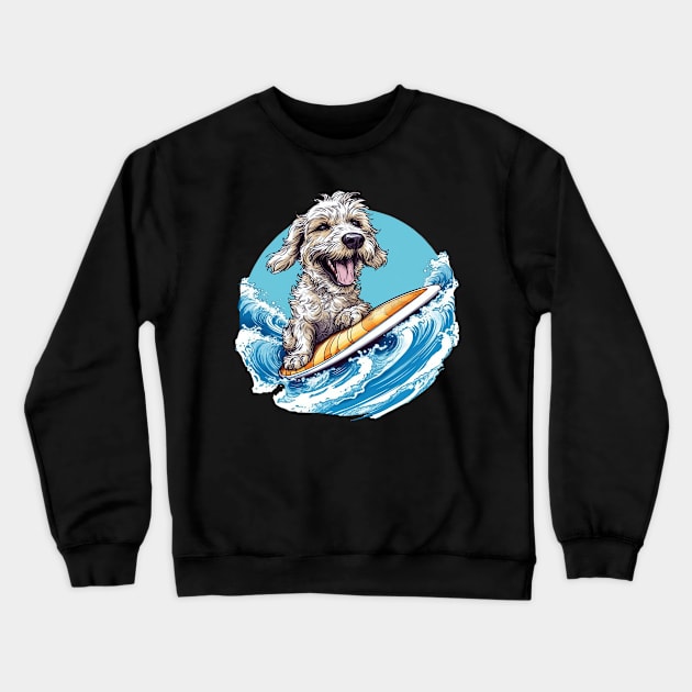 Surfing Doggie Crewneck Sweatshirt by shipwrecked2020